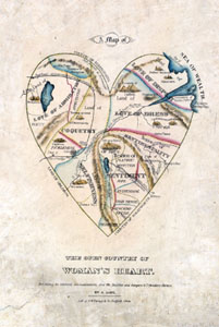 Map of the Open Country of a Woman's Heart -  1840 - D. W. Kellogg
