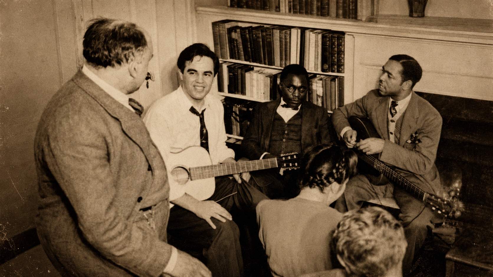 Alan Lomax, Sonny Terry, and Brownie McGhee, courtesy of Library of Congress.