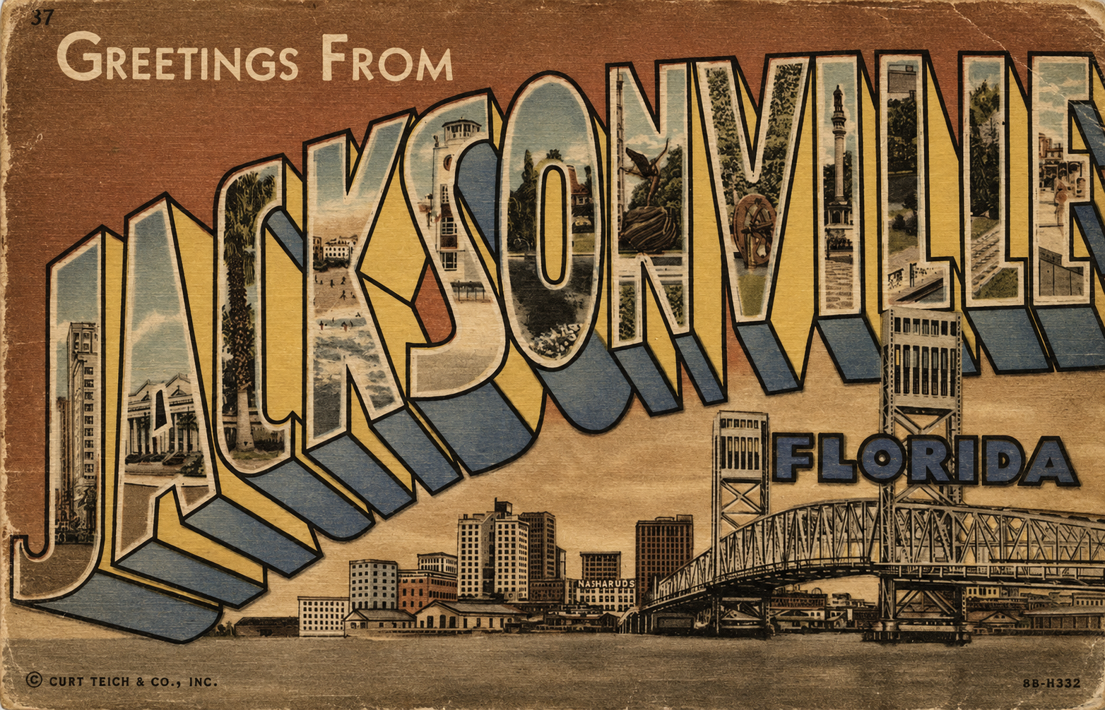 Vintage Greetings From Jacksonville, Florida postcard